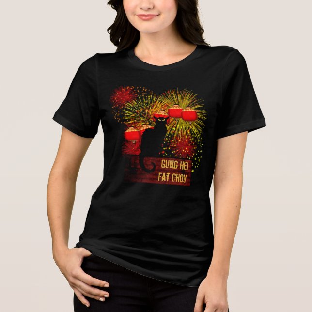 Chat Noir kinesiska nyår T Shirt (Framsida)