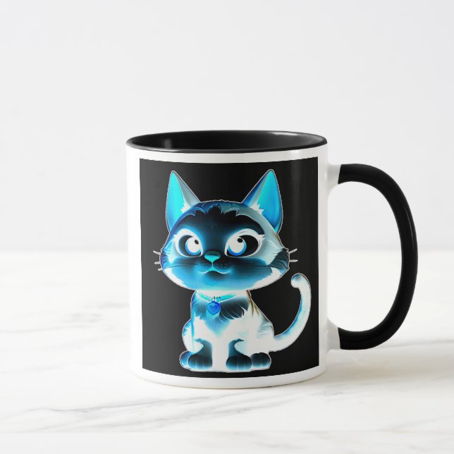 Chat stylisé à l’effet néon. mugg (Höger)