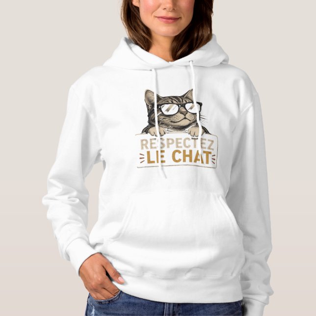 Chat Vectoriel Cool avec Lunettes de Soleil – fun T Shirt (Framsida)