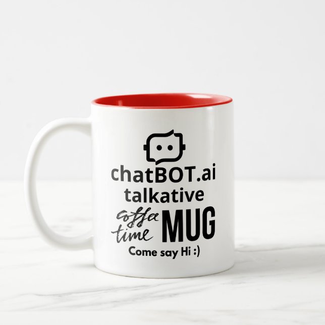 ChatBOT.ai talkative MUGG Kom säger hej:) (Vänster)