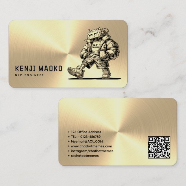 🤖 Chatbot Developer Conversational AI Ingenjör NL Visitkort (Fram/baksida)