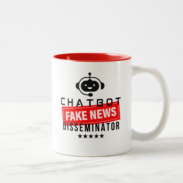 Chatbot FAKE NEWS Disseminator Två-Tonad Mugg (Höger)