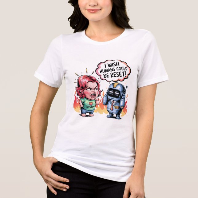 Chatbot Memes Reset Humans (Funny Customer Service T Shirt (Framsida)