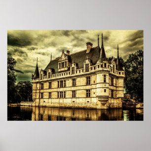 Chateau Azay le Rideau, Frankrike. Poster