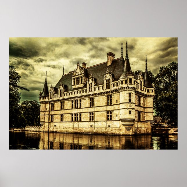 Chateau Azay le Rideau, Frankrike. Poster (Framsidan)