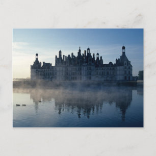 Chateau Chambord vid gryning, Loir-et-Cher, Loire Vykort