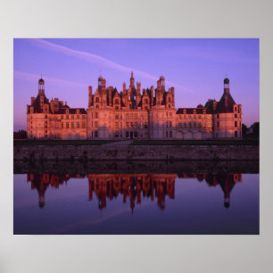 Chateau Chambord vid solnedgång, Loire Valley, Fra Poster