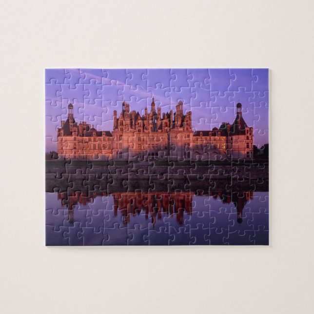 Chateau Chambord vid sunset, Loire Valley, Frankri Pussel (Horisontell)