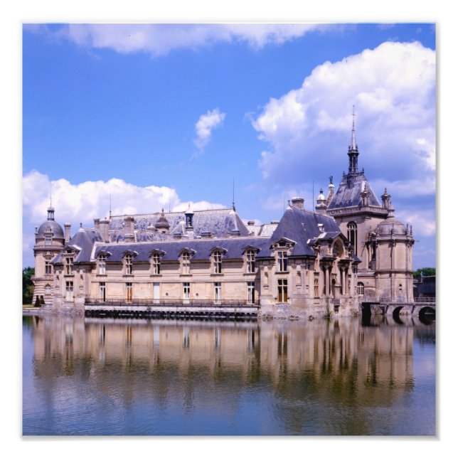 Chateau Chantilly, Oise, Frankrike Fototryck (Framsidan)