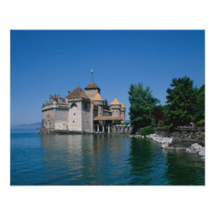 Chateau Chillon, Genèvesjön, kanton Vaud, Fototryck