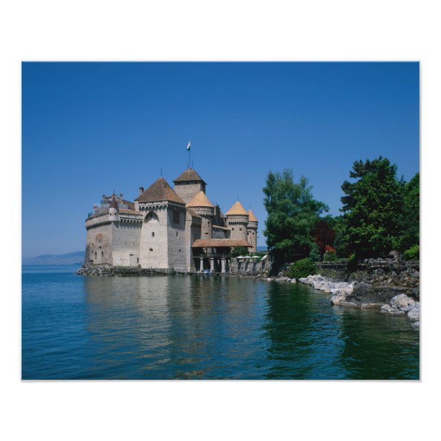 Chateau Chillon, Genèvesjön, kanton Vaud, Fototryck (Framsidan)