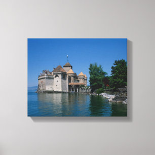 Chateau Chillon, Sjö Genève, Vaud Canton Canvastryck