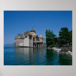 Chateau Chillon, Sjö Genève, Vaud Canton Poster