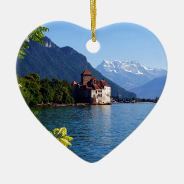 Chateau Chinon, bredvid sjön Geneva Julgransprydnad Keramik (Framsidan)