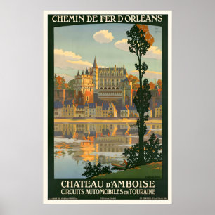 Château d'Amboise Frankrike Vintage Resa Affisch