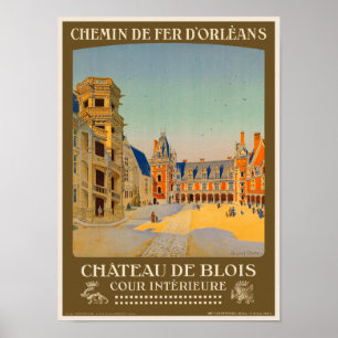Château de Blois Frankrike Vintage affisch 1928