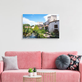 Château de Bourdeilles och Dronnefloden, Dordogne Canvastryck