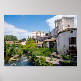 Château de Bourdeilles och Dronnefloden, Dordogne Poster
