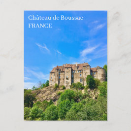 Château de Boussac Castle Frankrike Postcard Vykort