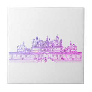 Château de Chambord Architecture Frankrike Sketch Kakelplatta