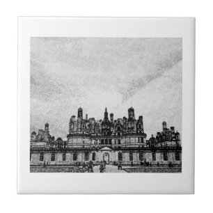 Château de Chambord Architecture Frankrike Sketch Kakelplatta