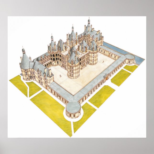 Chateau de Chambord Chambord Loir-et-Cher Poster (Framsidan)
