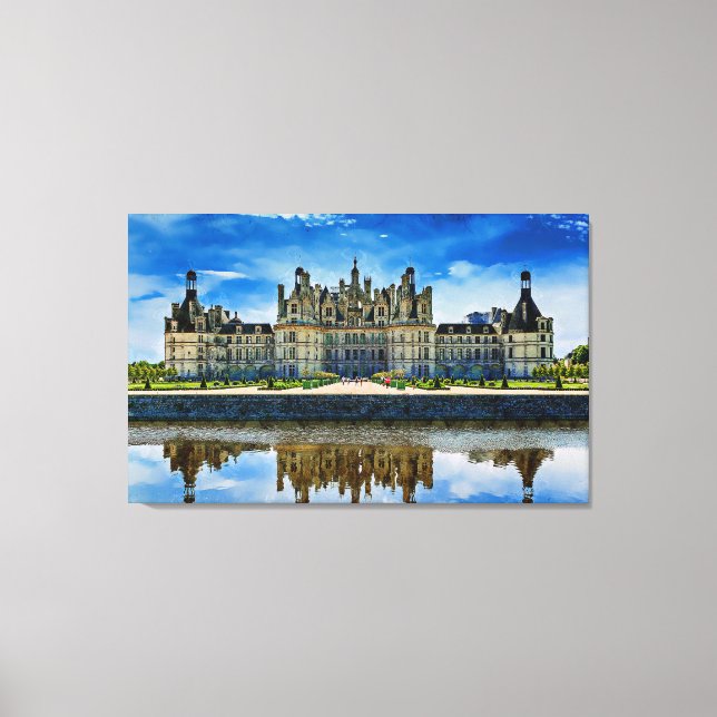 Chateau de Chambord, Frankrike. Canvastryck (Framsida)