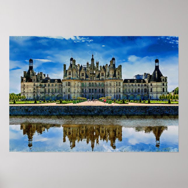 Chateau de Chambord, Frankrike. Poster (Framsidan)