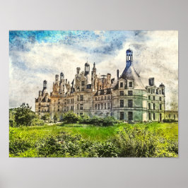 Chateau de Chambord, Frankrike. Poster
