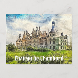 Chateau de Chambord, Frankrike. Vykort