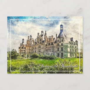 Chateau de Chambord, Frankrike. Vykort
