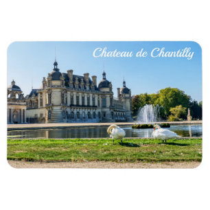 Chateau de Chantilly, fontän och två svanar Magnet