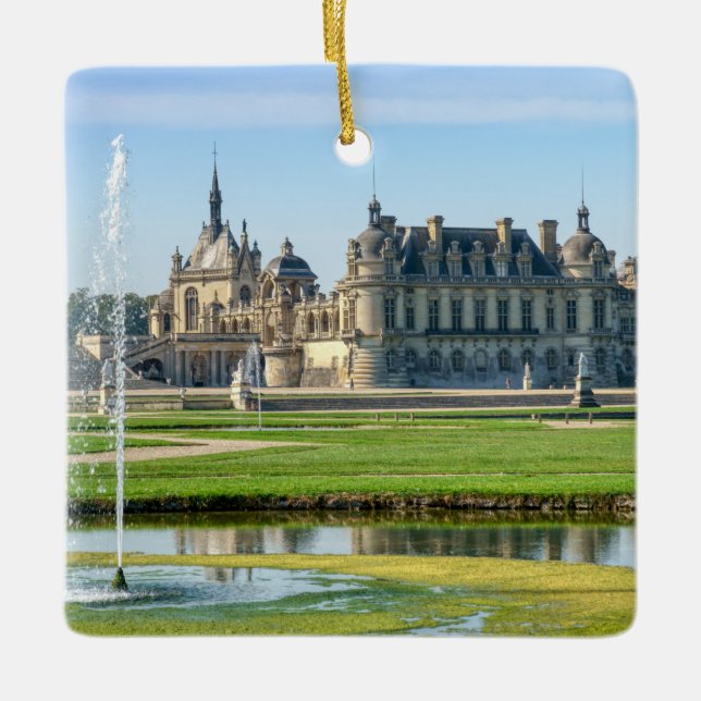 Chateau de Chantilly och Le Notre Garden - Frankri Julgransprydnad Keramik (Framsida)