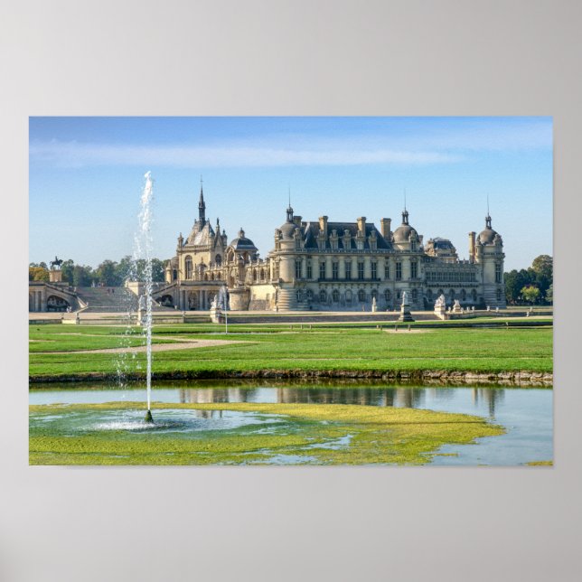Chateau de Chantilly och Le Notre Garden - Frankri Poster (Framsidan)
