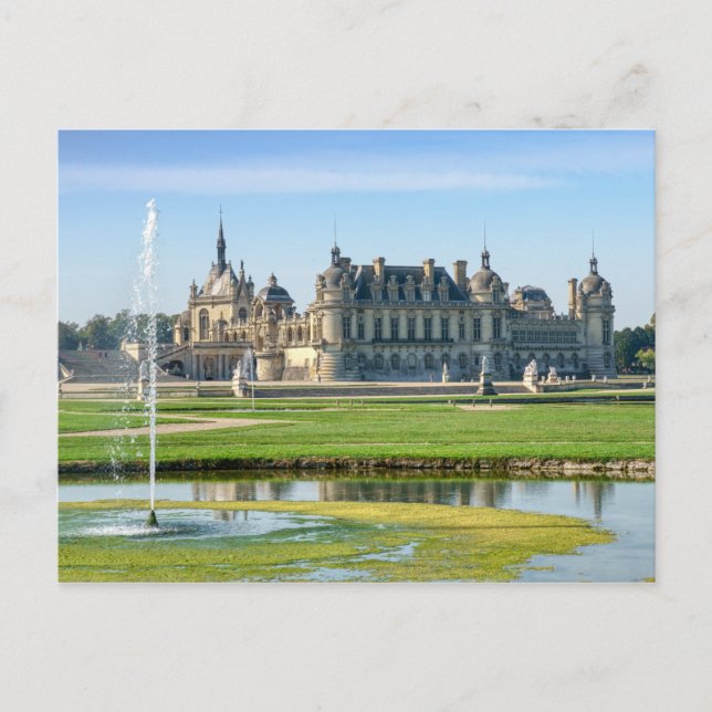 Chateau de Chantilly och Le Notre Garden - Frankri Vykort (Framsida)