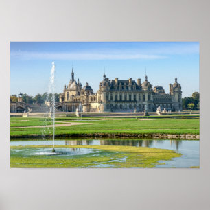 Château de Chantilly och Le Notre trädgård - Frank Poster