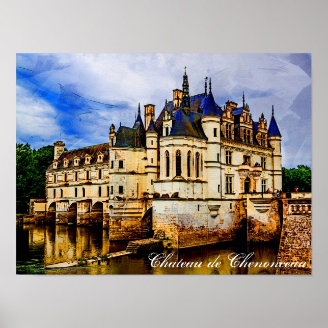 Chateau de Chenonceau. Frankrike. Poster (Framsidan)