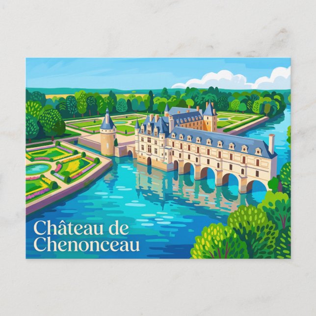 Château de Chenonceau Frankrike Vykort (Framsida)