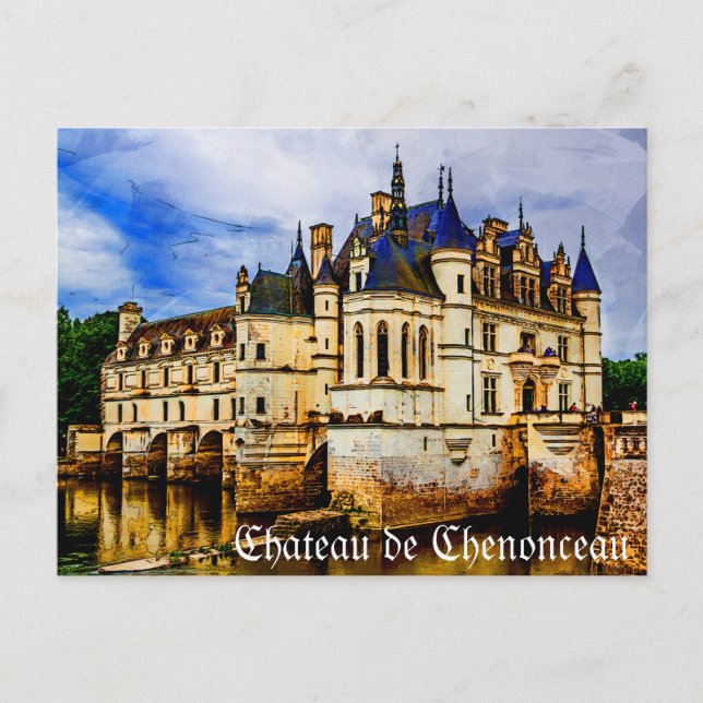 Chateau de Chenonceau. Frankrike. Vykort (Framsida)