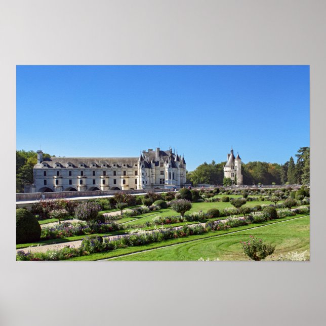 Chateau de Chenonceau i Loire-dalen - Frankrike Poster (Framsidan)