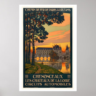 Chateau de Chenonceau Slott i Loire-dalen Poster