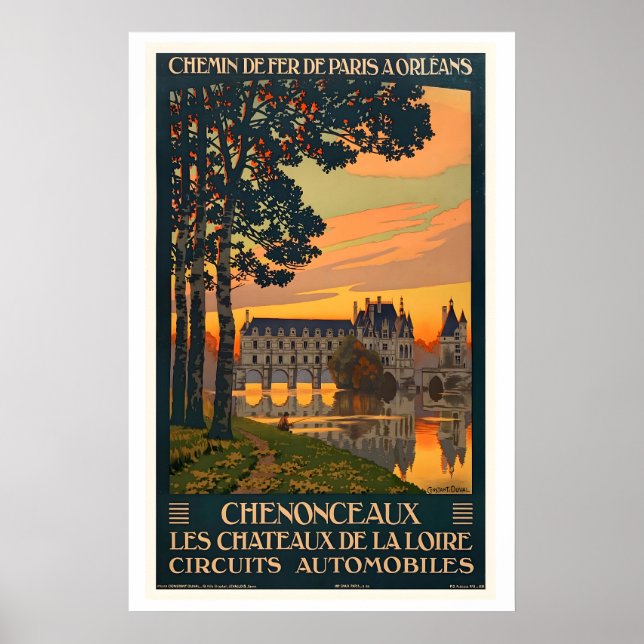 Chateau de Chenonceau Slott i Loire-dalen Poster (Framsidan)