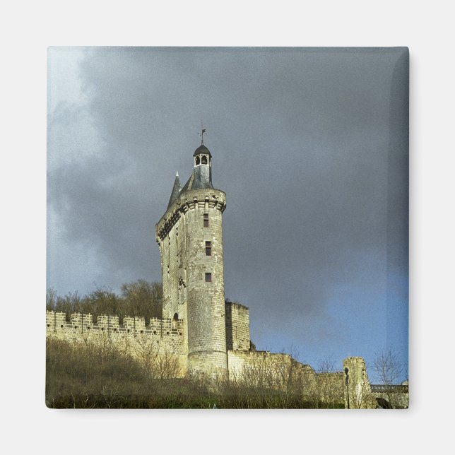 Château de Chinon slottet ligger på en kulle Magnet (Framsidan)