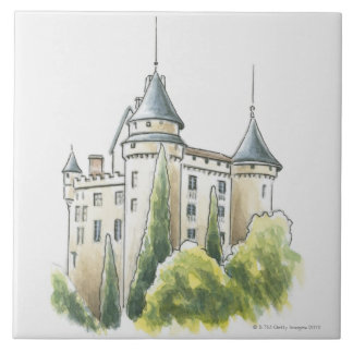 Chateau de Mercues, frankrike Kakelplatta