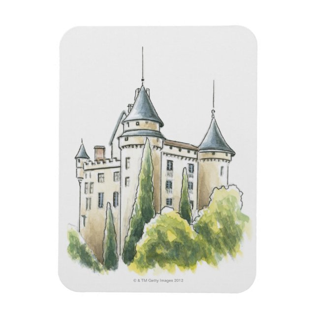 Chateau de Mercues, Frankrike Magnet (Vertikal)