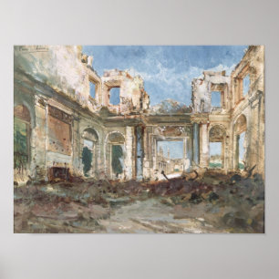 Chateau de Saint-Cloud efter branden Poster