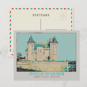 Château de Saumur i Loire valley, Frankrike Vykort