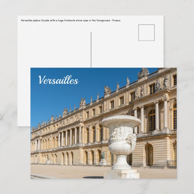 Chateau de Versailles fasad - Frankrike Vykort (Fram/baksida)