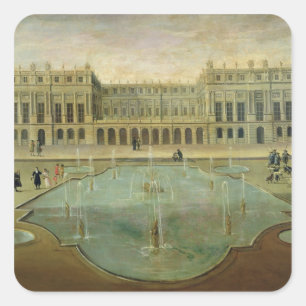 Chateau de Versailles från den trädgårds- sidan Fyrkantigt Klistermärke