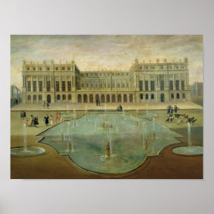 Chateau de Versailles från den trädgårds- sidan Poster